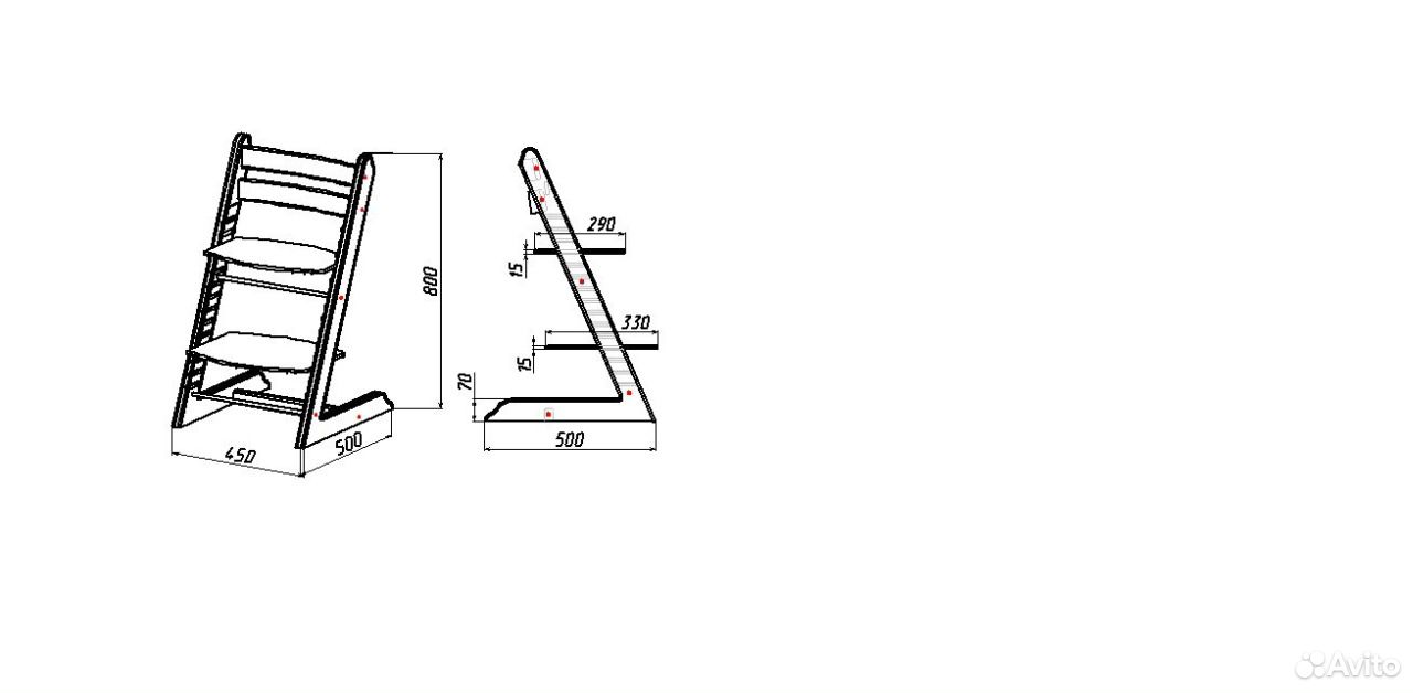 Стул вырастайка чертеж