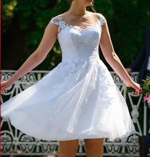 Короткое свадебное платье 42-46