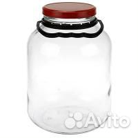 Банка стеклянная 5 л. с ручкой и с разметкой л