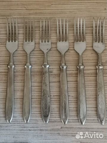 Вилки десертные. Старинные. Набор - 6 штук