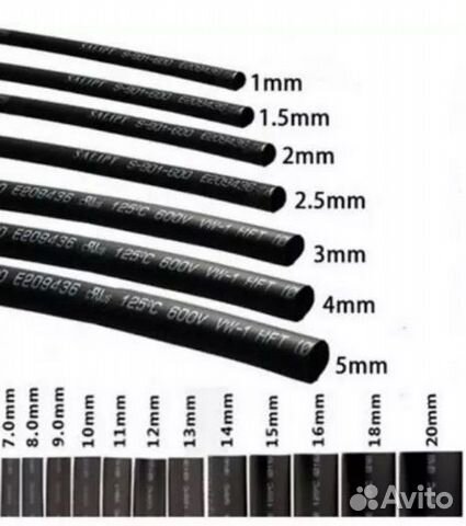 Термоусадочная трубка 8.0мм x 1м, черная/красная