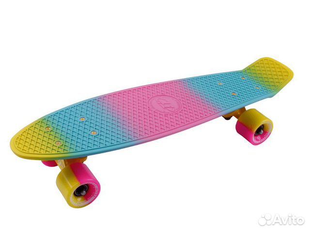Скейтборд пластиковый Multicolor 22 pink/yellow 1