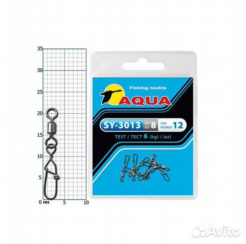 Вертлюги с застёж. 6кг 8шт. №12 SY-3013 