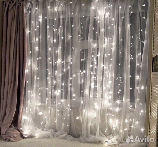 Гирлянда шторы 1,5х1,5, 1,8х1,8