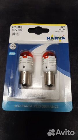 Лампа автомобильная 12в p21w led red