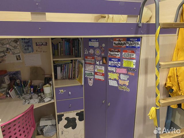 Кровать чердак со столом бу