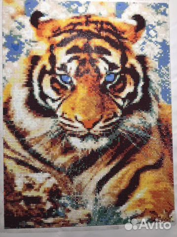 Готовая алмазная мозаика Тигр