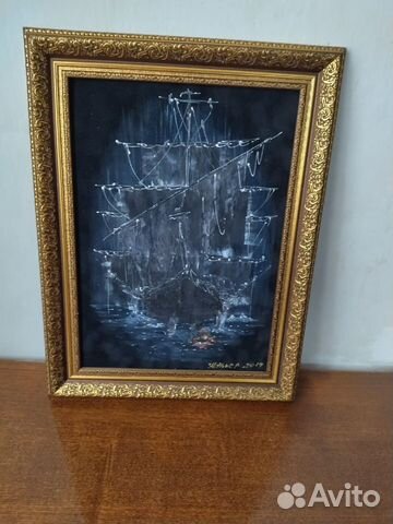 Картина акрилом по бархату