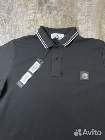 Футболка поло Stone island чёрная (M,L,XXL)