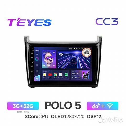 Штатная магнитола Teyes CC3 для Volkswagen Polo 5