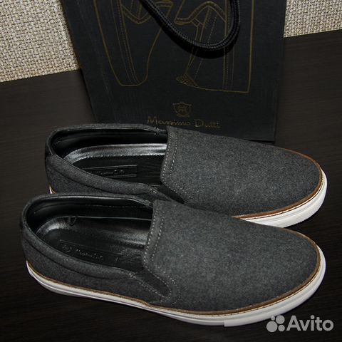 Мокасины из ткани серые Massimo Dutti