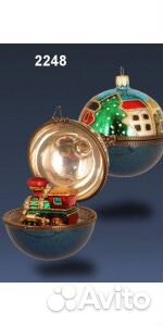 Новогодняя игрушка Komozja Паровоз в шаре-шкатулке