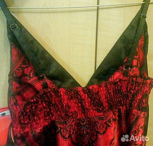 Платье сарафан р. 44 красное шелковое