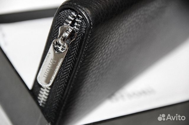 Мужской кожаный клатч портмоне Brioni new black
