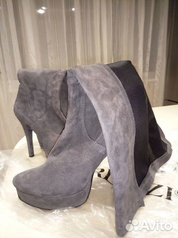 Сапоги rrenzi 40 р., серая замша, как новые