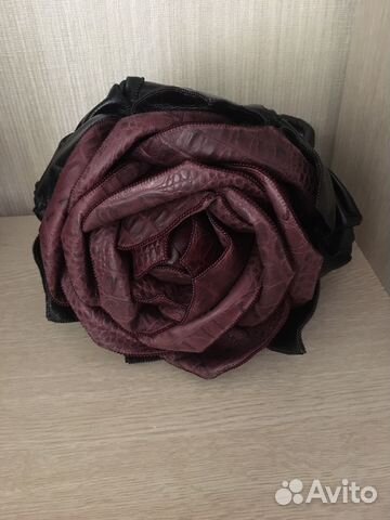 Сумка роза ручной работы из итальянской кожи