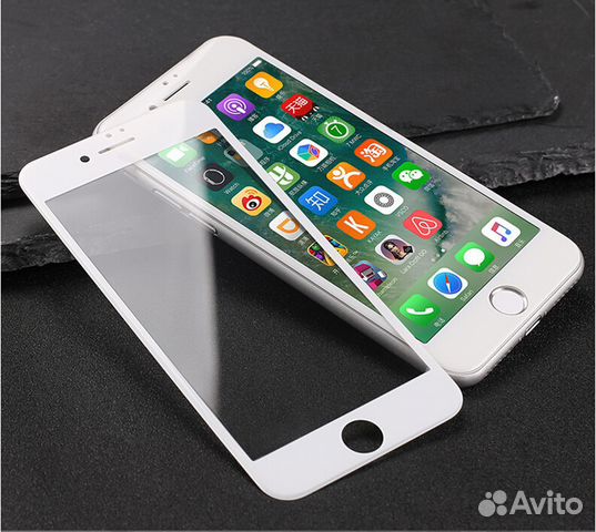 Стекла 3D iPhone 8 и 8 plus гибкие края(белый)