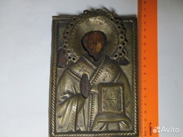 Икона старинная Николай Чудотворец