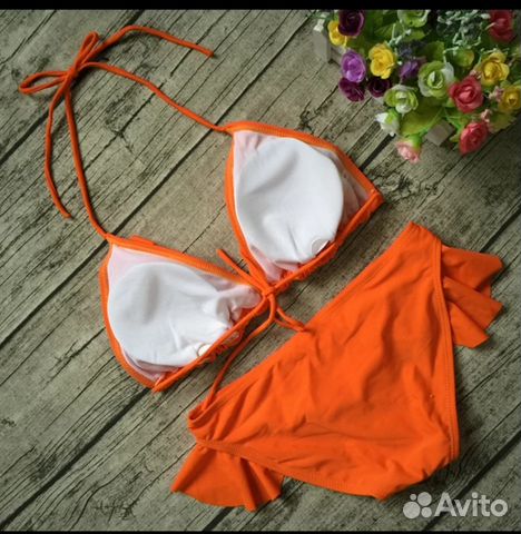 Купальник tengweng с оборками,46 рр оранж