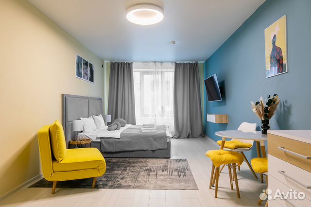 

Квартира-студия, 35 м², 2 кровати