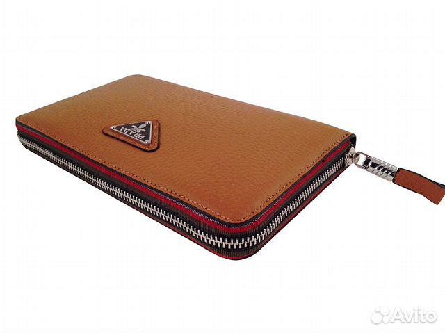 Кожаный клатч, кошелек унисекс Prada арт.680