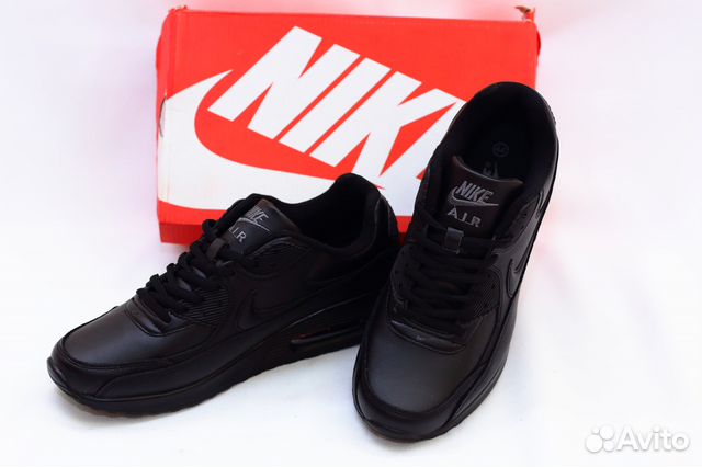 Кроссовки Nike Air Max 90 натур. кожа.черные 41-46 Кроссовки Nike Air Max 90 натур. кожа.черные 41-46
