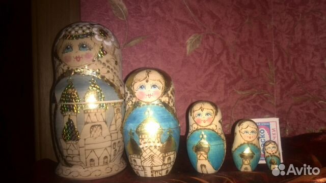 Панно картина под стеклом перламутр кость матрешки