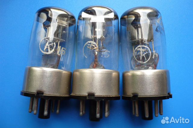 Две радиолампы 6Х6С металлический цоколь СССР 50-х