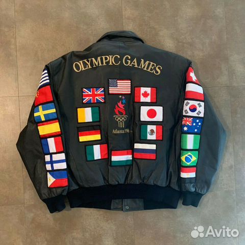 Винтажная кожаная куртка Olympic Games 1996 Винтажная кожаная куртка Olympic Games 1996