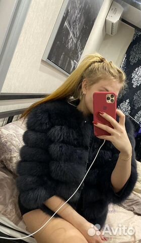 Шуба автоледи из песца, шуба из песца