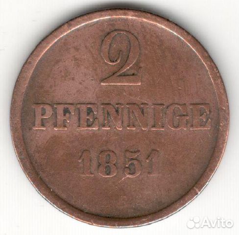 2 пфеннинга Ганновер 1851