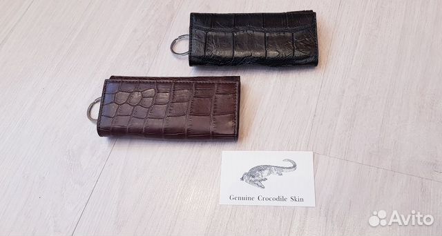 Ключница из натуральной кожи крокодила большая