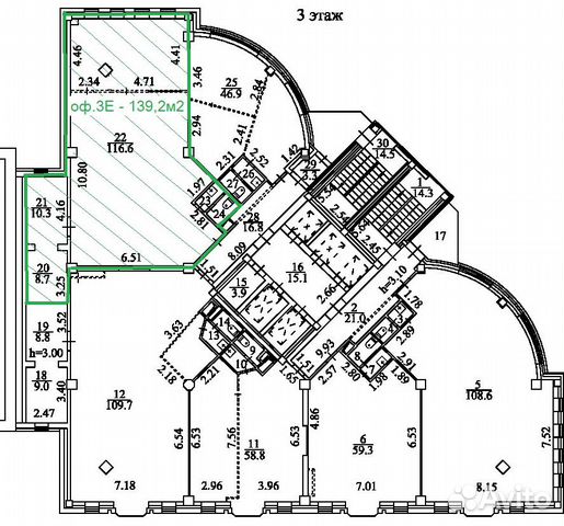 Офисное помещение, 139.2 м² Офисное помещение, 139.2 м²