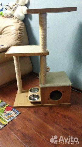 Игровой комплекс с домиком для кошки
