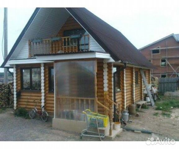 Сруб дома-бани 6х12 м. из оц. бревна. Зимний лес Сруб дома-бани 6х12 м. из оц. бревна. Зимний лес