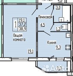 1-к квартира, 39 м², 8/10 эт. 1-к квартира, 39 м², 8/10 эт.