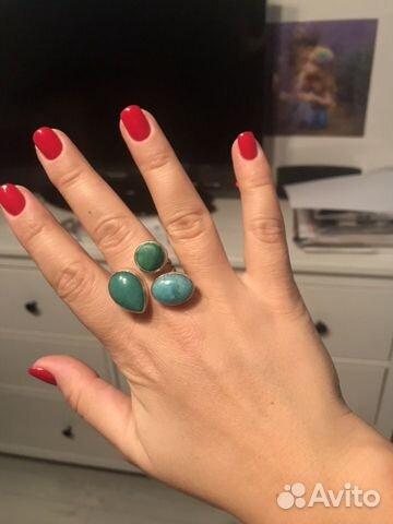 Комплект кольцо и серьги (серебро, малахит, бирюза Комплект кольцо и серьги (серебро, малахит, бирюза