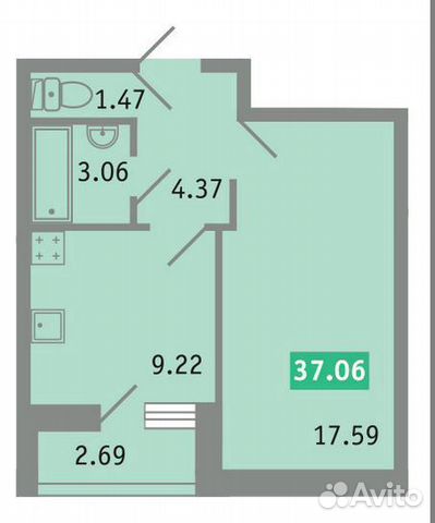 1-к квартира, 37.7 м², 18/23 эт.