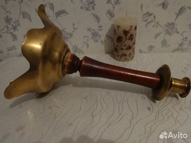 Винтаж.Подсвечник бронза. Деревянная ручка.СССР Винтаж.Подсвечник бронза. Деревянная ручка.СССР