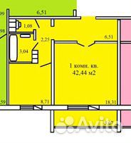 1-к квартира, 43 м², 10/10 эт.