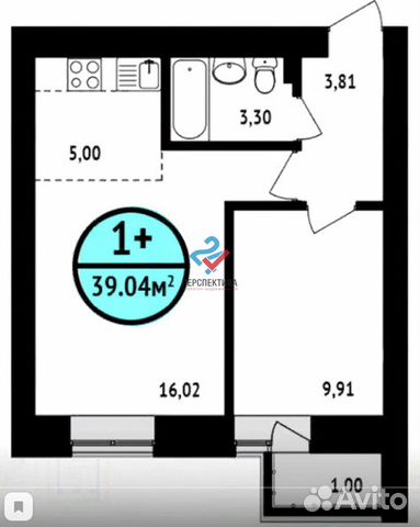 2-к квартира, 39 м², 14/16 эт. 2-к квартира, 39 м², 14/16 эт.