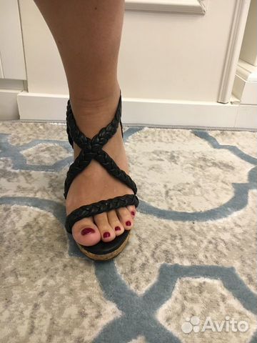 Туфли/сандали dkny 40 кожа чёрные пробка