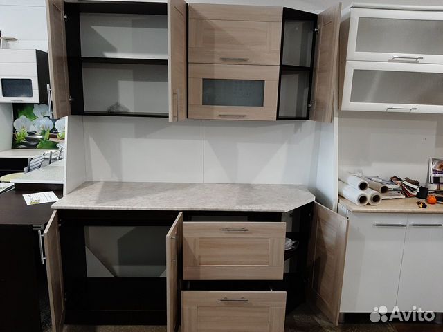 Кухонный гарнитур 1,7 м лдсп ясень шимо светлый