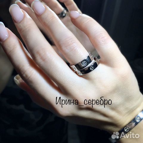 Кольцо Love серебро