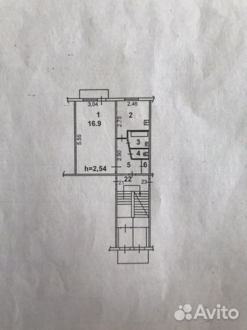 1-к квартира, 31 м², 1/5 эт.