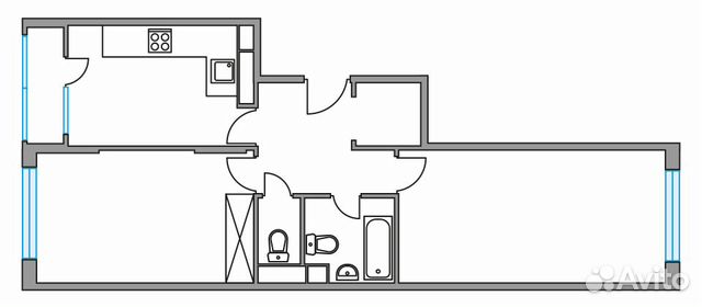 2-к квартира, 57.1 м², 6/15 эт. 2-к квартира, 57.1 м², 6/15 эт.