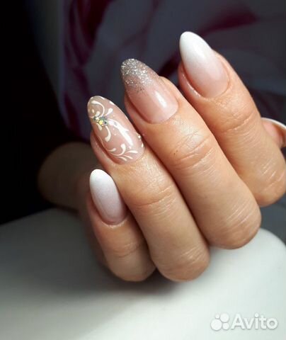 Маникюр, наращивание ногтей, выкладной френч