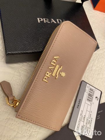 Ключница кошелек Prada оригинал бежевая, новая