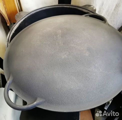 Казан чугунный с крышкой садж сковородой