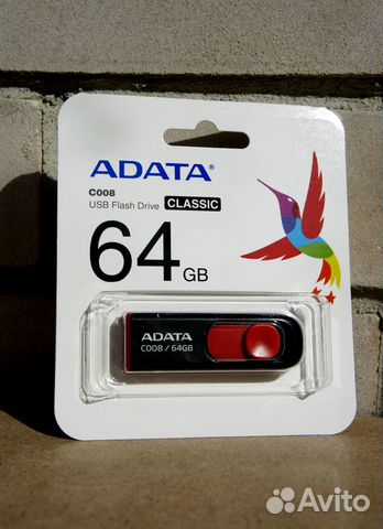 Флеш накопитель adata 64Gb USB 2.0 цвет черный/кра